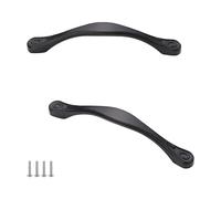 MJYDKBZ Poignée de Meuble Cuisine 96mm Noir, Lot de 2 Poignée Tiroir Alliage d'Zinc | Galvanoplastie, Poignee d'Armoire Entraxe: 64-160mm Poignee Porte Poignées pour Placards Avec Vis 96mm/3.8in