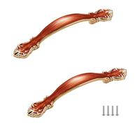 MJYDKBZ Poignée de Meuble Cuisine Moderne Rouge, Lot de 2 Poignée Tiroir Alliage d'Zinc | Galvanoplastie, Poignee d'Armoire Entraxe: 64-128mm Poignee Porte Poignées pour Placards Avec Vis 64mm/2.5in