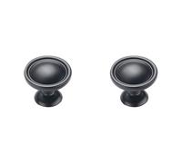 MJYDKBZ Poignée de Meuble Cuisine Noir, Lot de 2 Poignée Tiroir Alliage d'Zinc | Anodisé, Poignee d'Armoire Entraxe: 64-160mm Poignee Porte Poignées pour Placards Avec Vis Monotrou