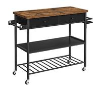mjyyyds188 Chariot de Stockage Îlot de Cuisine, Chariot, Support for Micro-Ondes à 3 Niveaux avec 2 tiroirs, Barre Serviettes, Porte-épices, 17,7 X 46,9 35,8 Pouces Organisateur d'étagères