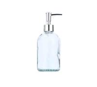 mjyyyds188 Distributeur de Savon Distributeur de Savon à Pompe à Poussoir en Verre dépoli for Maison/hôtel/Salle de Bain 490 ML Noir, Transparent, Gris, Blanc(Transparent)