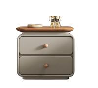 mjyyyds188 Table Chevet Table de Chevet Grise avec Plateau et Meuble de Rangement à Double tiroir for Chambre à Coucher Table Chevet(Grand)