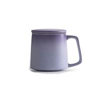 mjyyyds188 tasse à café de décoration Ensemble de tasses à café dégradées, filtre thé et eau en céramique avec couvercle, capacité 325 ml, for bureau, hommes femmes(Purple)