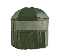 MK-Angelsport Brolly Parapluie de pêche XXL anti-mouches pour pêcheurs 2,5 m Tente parapluie fermé avec paroi latérale Tente de pêche à la carpe Parapluie Brolly imperméable