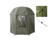 MK-Angelsport Parapluie de pêche 5 saisons avec paroi latérale fermée, imperméable pour la pêche à la carpe, Couleur unie, Grand modèle