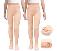 MK MATT KEELY 2 Paires Collant Polaire Fille Collants Thermique Chaud Hiver Legging Ballet Doublé Enfant,Rose ballet,9-12 Ans