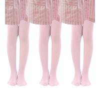 MK MATT KEELY 3 Paires Collant Fille 20 DEN Transparents Plaine Collants Fin Enfants pour Fête Ballet Danse Uniforme,Rose,7-9 Ans
