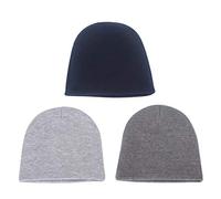 MK MATT KEELY Bonnet en Coton pour bébé de 0 à 3 Mois - Navy + Light Grey + Dark Grey - X-Small