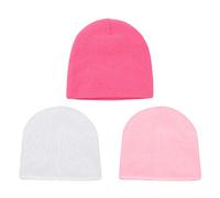 MK MATT KEELY Bonnet en Coton pour bébé de 0 à 3 Mois - Rose + Rose Clair + Blanc - X-Small