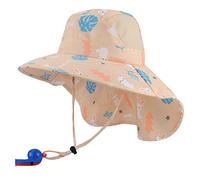 MK MATT KEELY Chapeau de Soleil Fille Garçon Réglable Large Bord Chapeau Bonnet de Plage d'été pour Enfants UPF 50+ avec Mentonnières Réglables