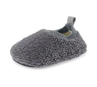MK MATT KEELY Chaussons Enfant Garçons Filles Maison Pantoufle D'intérieur Antidérapante de Sherpa Toison,Gris,23/23,5 EU(CN25/26)
