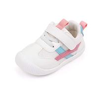 MK MATT KEELY Chaussure Bébé Fille Garçon Premier Pas Chaussons Marche Enfants Non-Slip Cuir Souple 0-4 Ans,Rose,22 EU