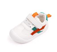 MK MATT KEELY Chaussure Bébé Fille Garçon Premier Pas Chaussons Marche Enfants Non-Slip Cuir Souple 0-4 Ans,Vert,24 EU