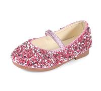 MK MATT KEELY Chaussure Princesse Fille Ballerine Mary Jane Scintillantes Enfants Chaussures Frozen pour Fêtes et Anniversaires,Rose,20 EU(CN22)