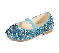 MK MATT KEELY Chaussure Princesse Fille Ballerine Mary Jane Scintillantes Enfants Chaussures Frozen pour Fêtes et Anniversaires,Bleu,27 EU(CN28)
