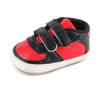 MK MATT KEELY Chaussures Bébé Garcon Basket Premiers Pas Enfants Sneakers Cuir avec Semelle Antidérapante,Rouge,6-12 Mois