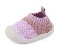 MK MATT KEELY Chaussures Premier Pas Enfants Chausson Antiderapant Bébé Filles 0-4 Ans,Rose,EU 22(CN 18)