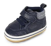 MK MATT KEELY Chaussures Premiers Pas Bébé Fille Garçon Baskets Bebe Cuir Souple avec Semelle Antidérapante 0-6 Mois,Bleu2