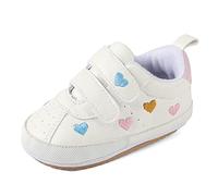 MK MATT KEELY Chaussures Premiers Pas Bébé Fille Garçon Baskets Bebe Cuir Souple avec Semelle Antidérapante 0-6 Mois,Multicolore