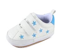 MK MATT KEELY Chaussures Premiers Pas Bébé Fille Garçon Baskets Bebe Cuir Souple avec Semelle Antidérapante 6-12 Mois,Bleu