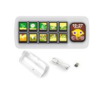 MK10 Multi-Functional AI Smart Control Panel, 10×0.85inch Mechanical LCD Macro Keys, 1×2.01inch Secondary Screen, Linux+QMK Dual-System, Support Voice Recognition & AI Speech Interaction