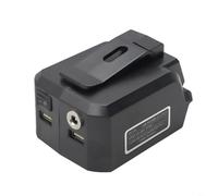 MK18B Adaptateur de batterie pour 18 V Li-Ion, USB 5 V 2 A et DC 12 V 5 A Connecteur de sortie avec clip ceinture et interrupteur