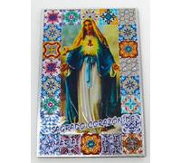 MK2 Aimant pour réfrigérateur Sacré Cœur de Marie 5,5 cm x 8,5 cm Saints religieux espagnols. Église chrétienne d'Espagne. Jésus Dieu. Noël