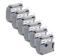 MK231 Lot de 6 rubans d'étiquettes de rechange pour MK-231 MK 231 12 mm 0,47 P Touch M Noir sur blanc Travail pour étiqueteuse Brother PT-M95 PT-65 PT-70 PT-85 PT-90