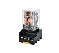 MK2P-I MK3P-I relais intermédiaire haute puissance bobine de cuivre argent Contact général Micro Mini relais électromagnétique AC220V/DC24V(5 Pcs,3P-IAC220V With Base)