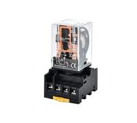 MK2P-I MK3P-I relais intermédiaire haute puissance bobine de cuivre argent Contact général Micro Mini relais électromagnétique AC220V/DC24V(5 Pcs,2P-IDC24V With Base)