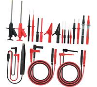 MK30 21pcs Electronic Test Lead Kits Multimeter Lead with Alligator Clips Replaceable Probes Tips Accessories Kit for DMM Digital Multi Meter & Clamp Meters