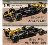 MK6023 NOUVEAU Ensemble de blocs de construction MOC DIY 1969 pièces, Modèle de voiture BRAD PITT No.7 Performance Classique Technique 1:8, Jouet Cadeau pour Garçons A1969PCS bagged