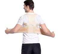MKAK 1pcs arrière arrière-cour de la courroie corset la taille lombaire correction de la colonne vertébrale correcteur de la colonne fixe de la décoration de sport(Beige,M)