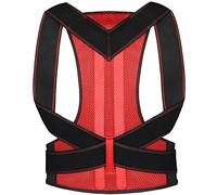 MKAK Back Bretelles Correction Posture Douleur du bas du dos Réglable Adulte Corset adulte Back Thérapie Brace Spine Courroie de support for hommes Femmes(Red,XL)
