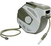 MKAK Bobine de tuyau de jardin rétractable, tuyau d'eau Bobine murale robuste montée lente retournement rétractable Toute serrure de longueur Système de retour lent(15 meters (49.2ft))