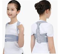 MKAK Ceinture de support d'attelage réglable, prévenue l'attelage de posture supérieure arrière à bosse for les adolescents garçons et filles(Grey,S)