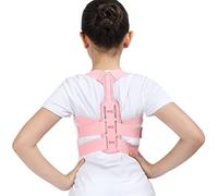 MKAK Ceinture de support d'attelage réglable, prévenue l'attelage de posture supérieure arrière à bosse for les adolescents garçons et filles(Pink,M)