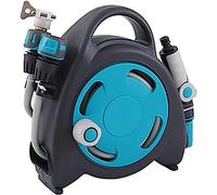 MKAK Enrouleur De Tuyau D'arrosage Mural, Tuyau D'arrosage Rétractable Stockage Extérieur Support De Stockage Tuyau Lavage De Voiture Portable Extérieur(Blue)