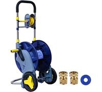 MKAK Enrouleurs de tuyau d'arrosage amovibles, chariot porte-tuyau d'eau avec roues(Hose Cart+25m Pipe)