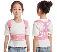 MKAK Réglable for les enfants, le redresseur de dos Correcteur de posture for adolescents sous vêtements empêchent la douleur à la bosse(Pink,XL)