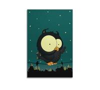 MKALDXCC Poster décoratif sur toile représentant une petite chouette - Impression d'art moderne pour chambre à coucher - 20 x 30 cm
