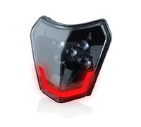 MKBHD Convient for KTM EXC SXF MX Dirt Bike Enduro phare Queen X Motor moto phare phare phare phare Supermoto carénage(Red DRL Headlight)