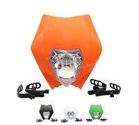 MKBHD Convient for KTM EXC XC SX XCW Duke 390 125 à 500 phare 2008-2014 Supermoto Dirt Bike Motocross moto phare plaque(Orange)