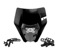 MKBHD Convient for plaque de phare KTM EXC EXCF SX XC 125 150 250 350 450 Motocross Dirt Pit Bike Accessoires Moto Enduro Masque de moto(LED Black)