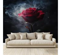 MKBKLI Fond D'Écran 3D Mural Roses rouges dans arrangement floral vibrant Papier Peint Intissé Tapisserie Panoramique Poster Décoration Murales Chambre Adulte Enfant Salon Tv 400x280Cm
