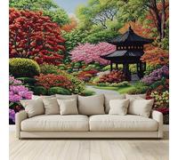 MKBKLI Papier Peint Panoramique Allée pavillon jardin Murale 3D Intissé Fresque Poster Décoration Fond De Mur Tv Salon Chambre 400 (H) x 280 (L) cm