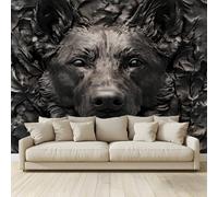 MKBKLI Papier Peint Panoramique Animaux berger allemand noir 200 (H) x 140 (L) cm, Papier Peint Géant 3D Salon Chambre Salle à Manger Chambre d'Enfant Décoration Murale