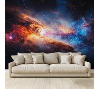 MKBKLI Papier Peint Panoramique Nébuleuse galactique colorée Murale 3D Intissé Fresque Poster Décoration Fond De Mur Tv Salon Chambre 300 (H) x 210 (L) cm