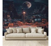 MKBKLI Papier Peint Panoramique Station spatiale Fresque Effet 3D Peinture Murale Photo Salon Chambre Tv Canapé Thème Hôtel de Luxe Couloir Fond Décor À la Maison, 250 (H) x 175 (L) cm