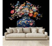 MKBKLI Papier Peint Panoramique Vase Plantes florales 400 (H) x 280 (L) cm, Papier Peint Géant 3D Salon Chambre Salle à Manger Chambre d'Enfant Décoration Murale